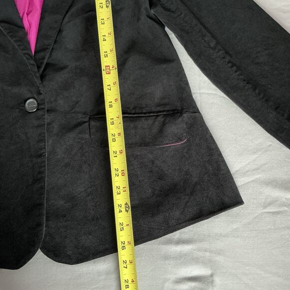 Charter Club Velveteen Blazer Jacket Black Women’s Size Petite 16 Edgy Corporate - Picture 2 of 12